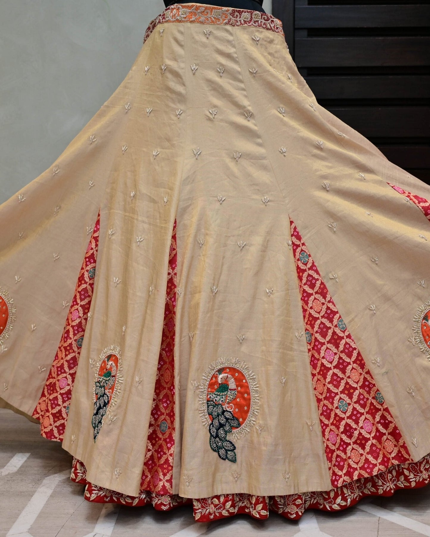 Golden Tissue Lehenga with Bandhej Dupatta image 3