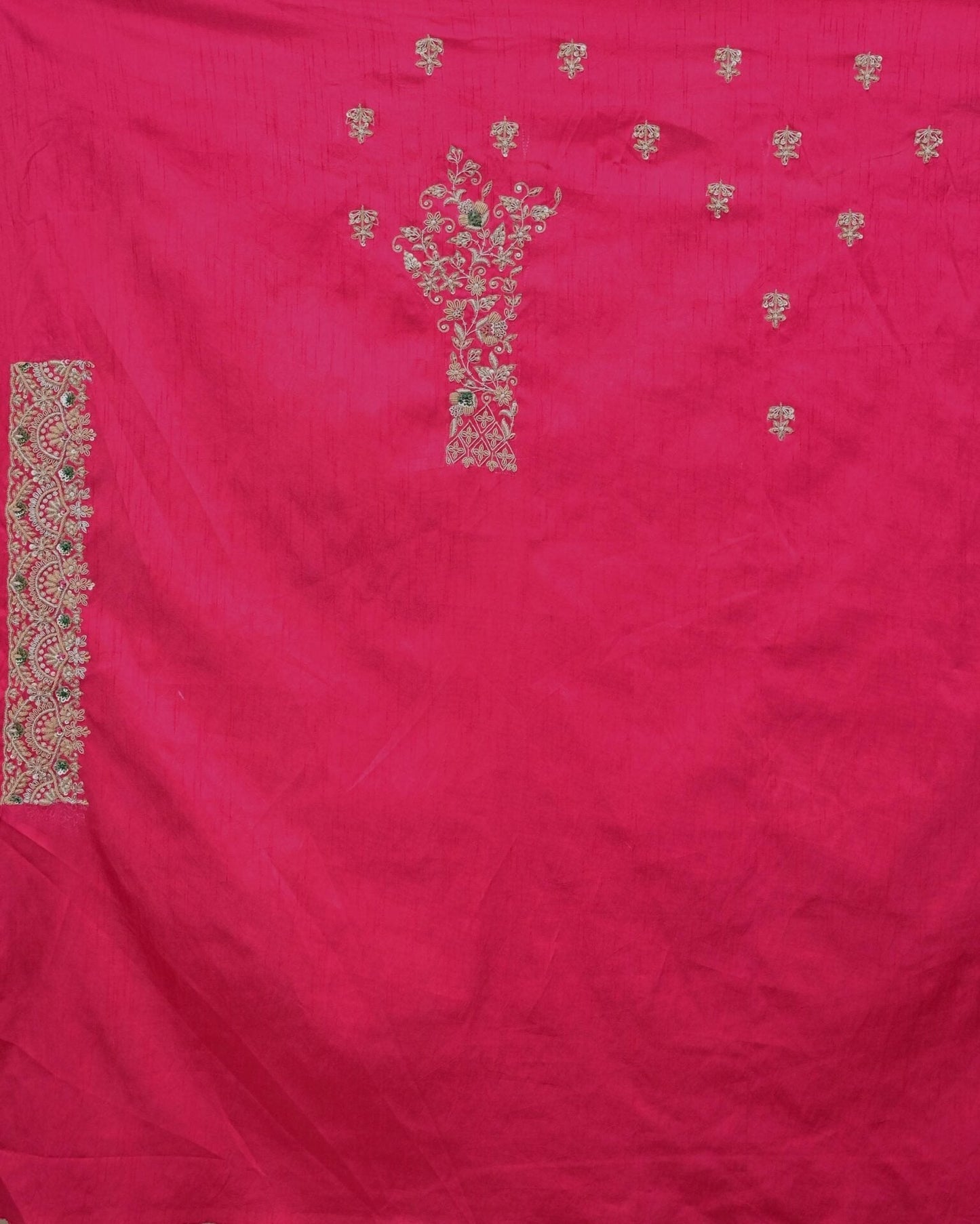 Green Patola Saree with Pink Border image 5