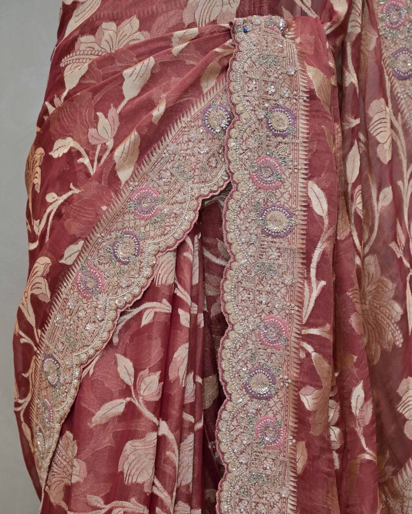Falsa Tissue Khaddi Saree image 3
