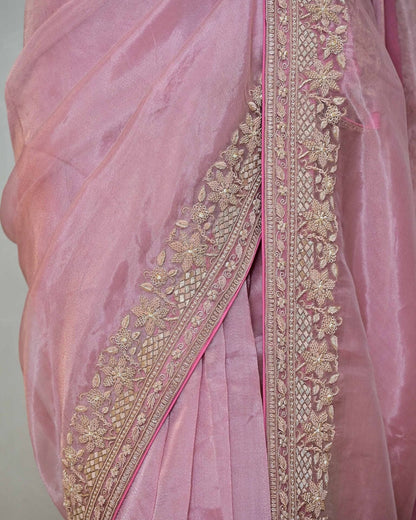 Pink Tissue Saree image 3