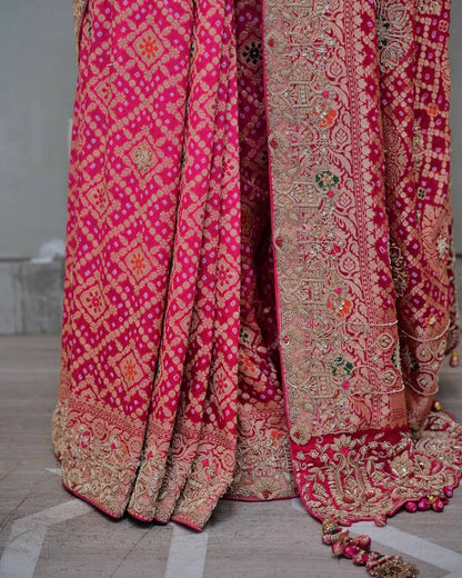 Rani Bandhani Saree image 4