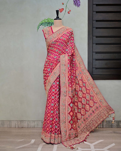 Rani Bandhani Saree image 1