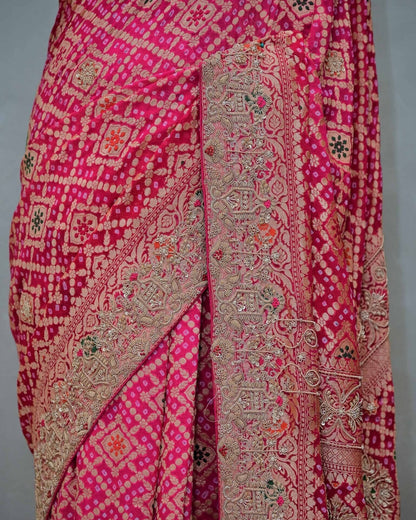 Rani Bandhani Saree image 3