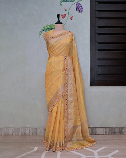Yellow Handloom Saree image 0