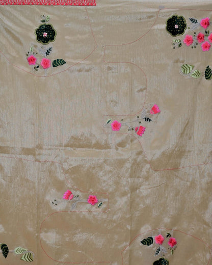 Tissue Saree with Patchwork image 5