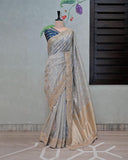 Gold Tissue Kora Saree image 0