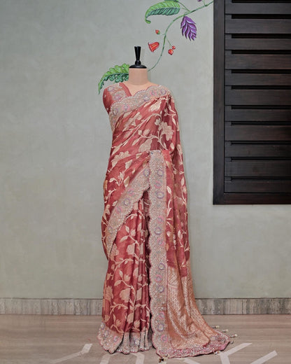 Falsa Tissue Khaddi Saree image 0