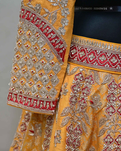 Mustard Yellow Lehenga with Gota Work image 4