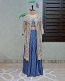 Tissue Embroidered Jacket with Bustier & Skirt image 0