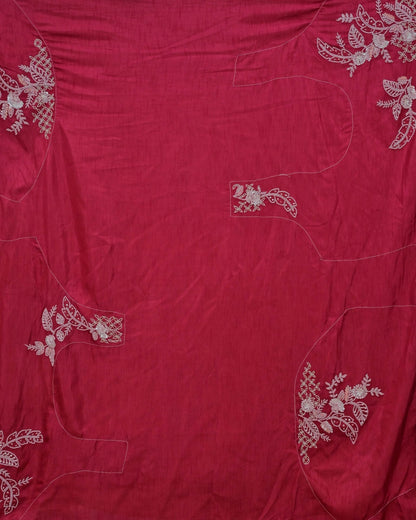 Deep Pink Organza Saree with Beadwork image 5