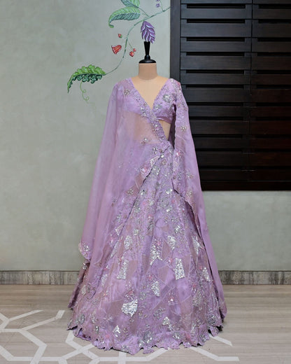 Fancy Organza Lehenga with Embellished Embroidery image 0