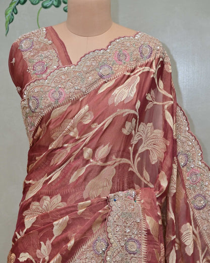 Falsa Tissue Khaddi Saree image 2
