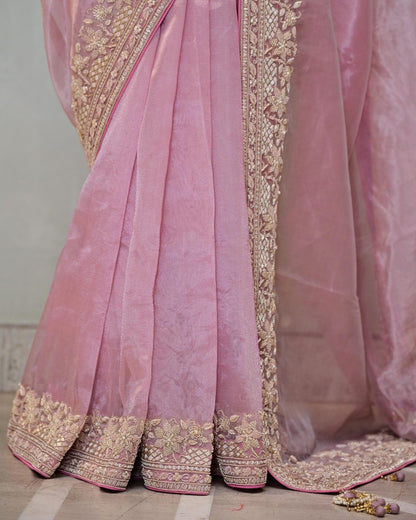 Pink Tissue Saree image 4