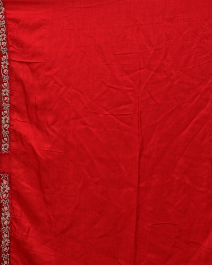 Red Ghatchola Saree with Frill Border image 5