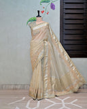 Tissue Weave Saree with Double Border image 0