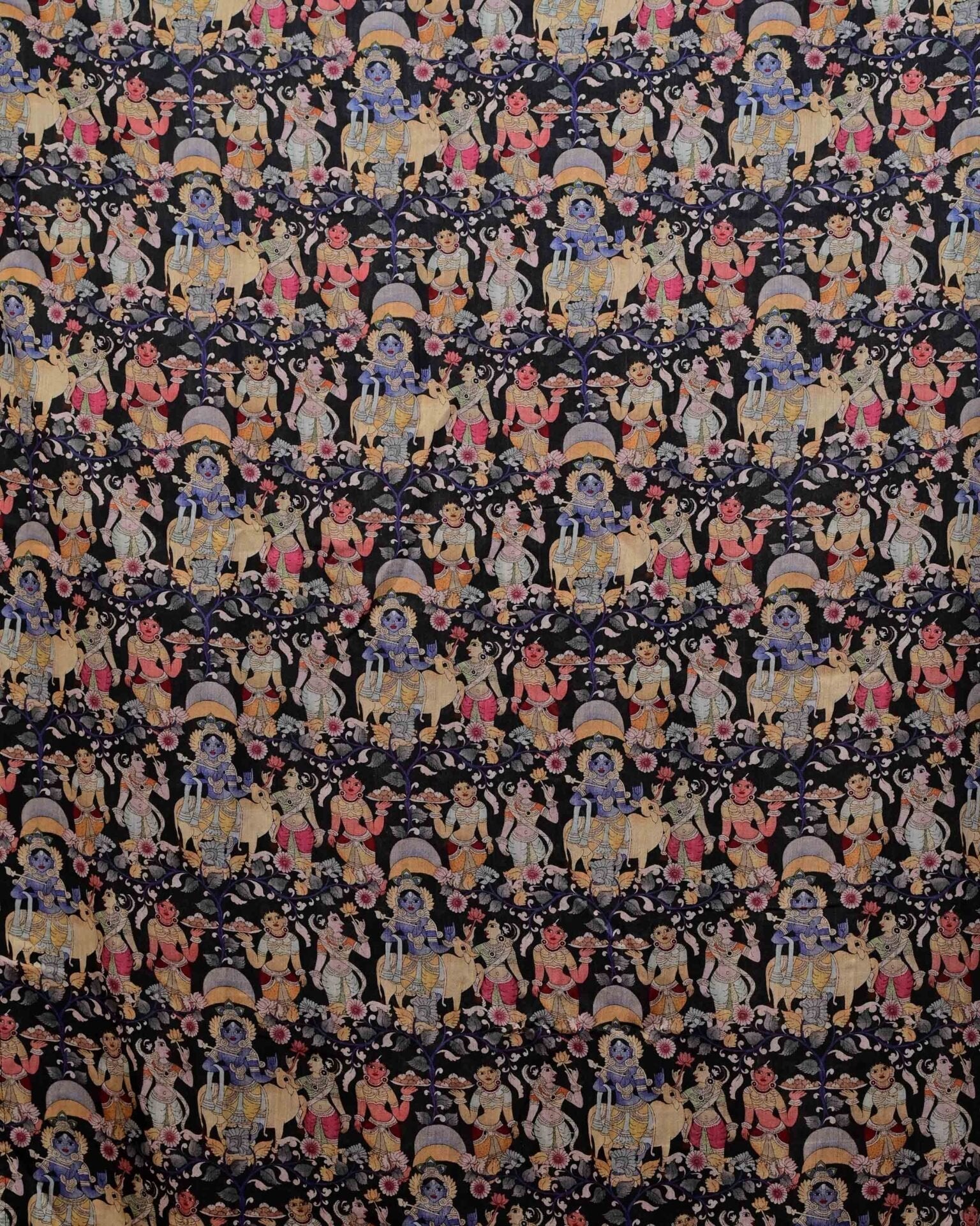 Wine Kalamkari Palla Saree image 5