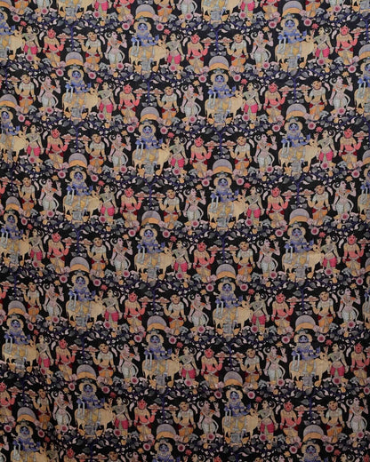 Wine Kalamkari Palla Saree image 5