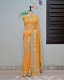 Yellow Crush Tissue Saree image 0