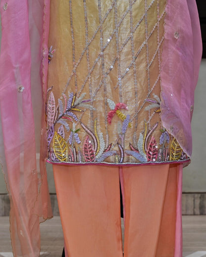 Lemon Yellow Suit with Sequin Embroidery image 2