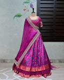 Three-Layer Patola Lehenga with Organza Dupatta image 0