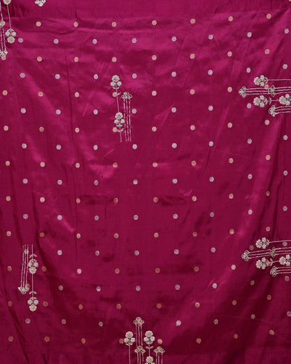 Magenta Silk Saree with Boota Highlight Border image 5