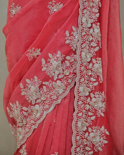 Tomato Tissue Saree image 2