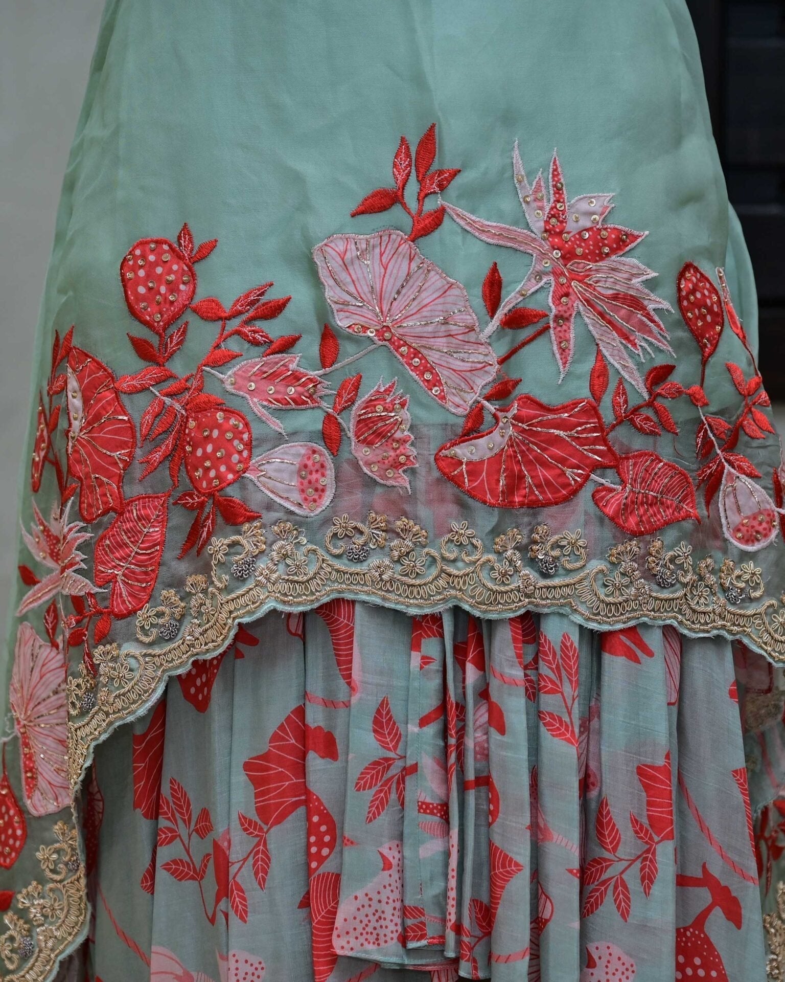 Indo-Western Two-Piece Set with Printed Dhoti image 3
