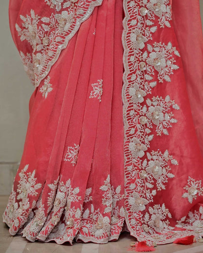 Tomato Tissue Saree image 3