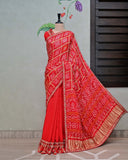 Red Ghatchola Saree with Frill Border image 1