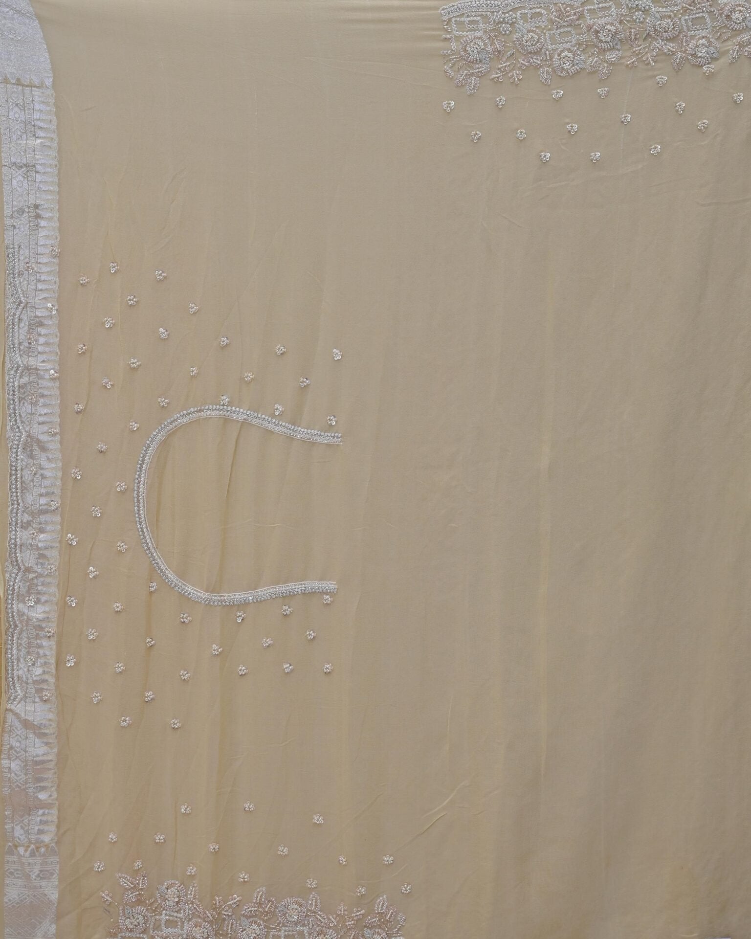 Beige Khaddi Saree image 5