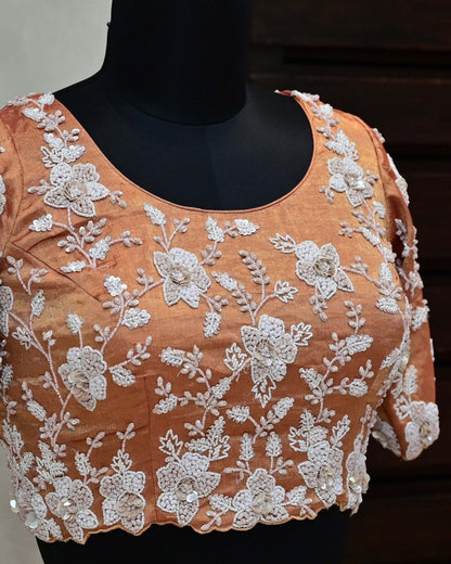 Copper Tissue Lehenga with Sequin Work image 4