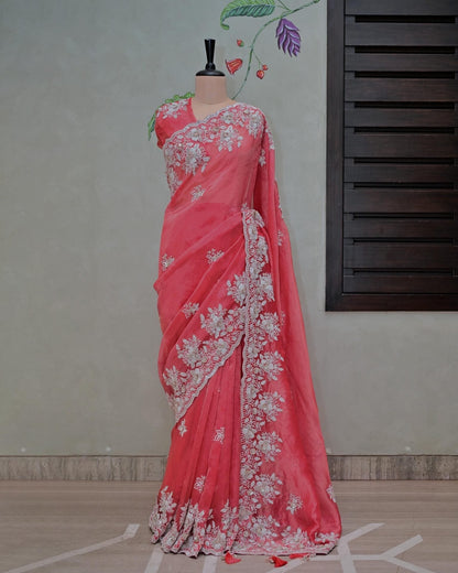 Tomato Tissue Saree image 4
