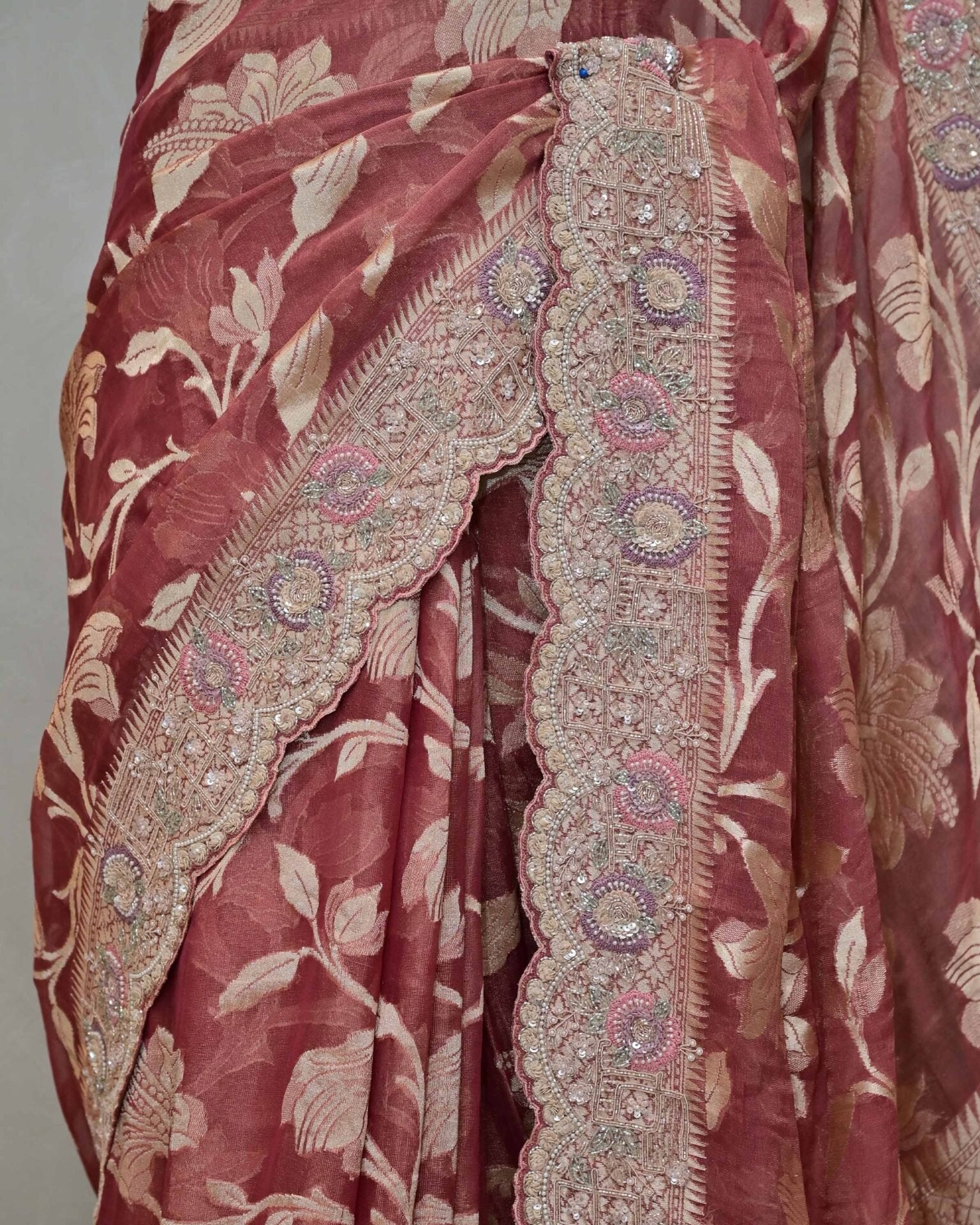 Falsa Tissue Khaddi Saree image 3