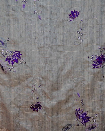 Grey Handloom Check with Embroidery image 5