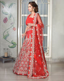Red Silk Bridal Lehenga image 1