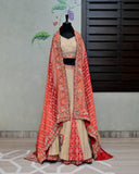 Golden Tissue Lehenga with Bandhej Dupatta image 1
