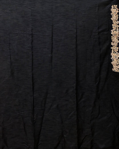 Gray Saree with Kashmiri Palla and Frill Border image 5