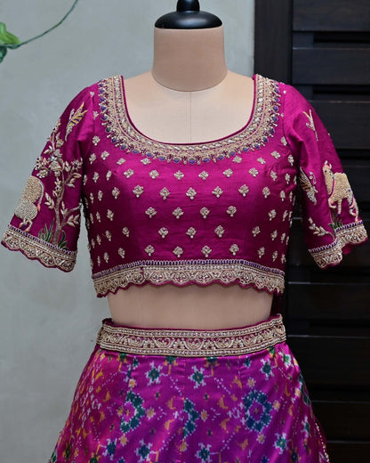 Three-Layer Patola Lehenga with Organza Dupatta image 2