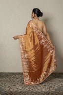 Rust Tissue Silk With Aari & Zardozi Work