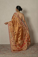 Rust Orange Tissue Silk Saree with Resham & Zardoji Work