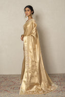 Gold Banarasi Woven Saree With Zardozi & Ari Work