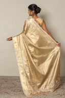 Gold Banarasi Woven Saree With Zardozi & Ari Work