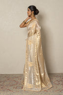 Banarasi Tissue Saree With Zardozi Tribal Motifs