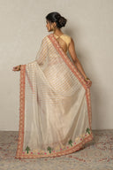 Gold Tissue Stripe Saree With Pichhwai Palla