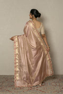 Onion Pink Tissue Blend Saree With Gota Work