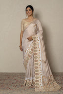 Ivory Tissue Saree With Heavy Intricate Peacock motifs