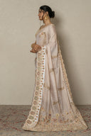 Ivory Tissue Saree With Heavy Intricate Peacock motifs