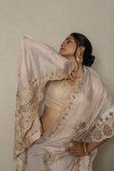 Ivory Tissue Saree With Heavy Intricate Peacock motifs