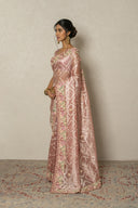 Onion Pink Tissue Weave Saree With Resham Highlights