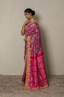 Ranii Pink Patola Saree With Zardozi Work